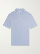 Hartford - Knitted Linen Polo Shirt - Blue