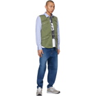 Junya Watanabe Blue and Khaki Paneled Shirt