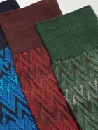 Missoni - Three-Pack Crochet-Knit Cotton-Blend Socks - Multi