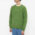 Drake's Men's Brushed Shetland Crew Knit in Green