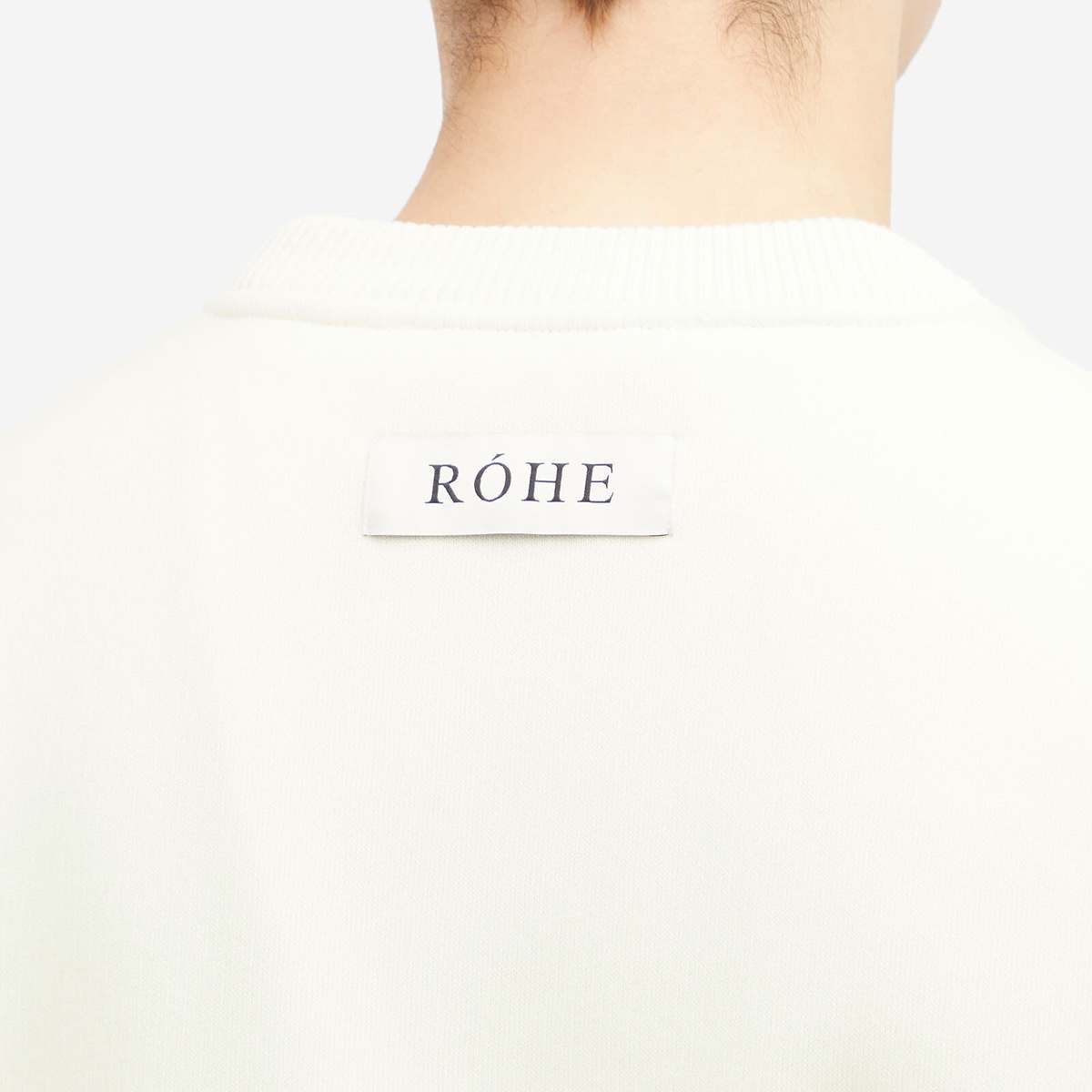 Róhe Men's Oversized Logo Crew Sweatshirt in Off White