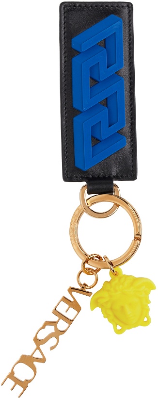 Photo: Versace Blue & Black 'La Greca' Keychain