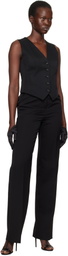 Dolce&Gabbana Black Gabardine Wool Vest