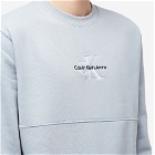 Calvin Klein Men's Monogram Logo Crew Sweat in Sky Blue