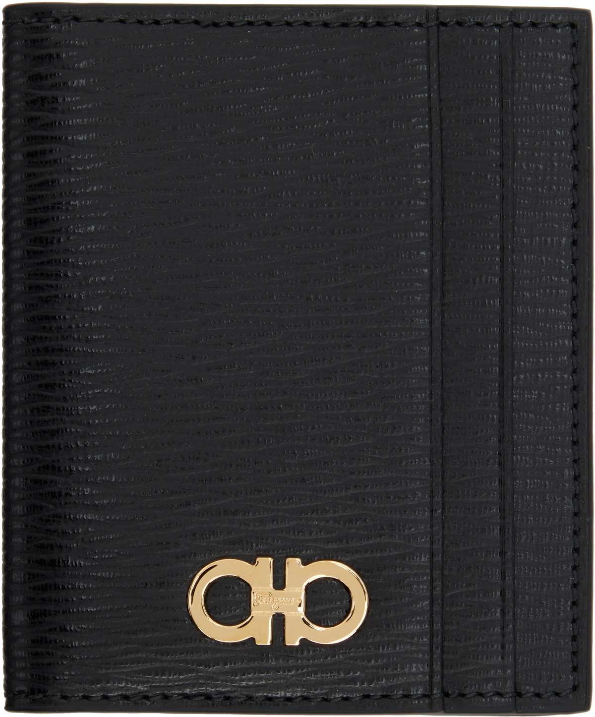 Ferragamo Black & Red Gancini Card Holder Salvatore Ferragamo