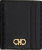Ferragamo Black Gancini Credit Card Holder