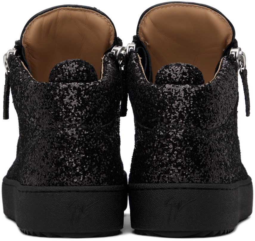 【美品】GIUSEPPE ZANOTTI グリッター ブラック パンプス Giuseppe Zanotti Frankie Glitter low-top Sneakers | Black