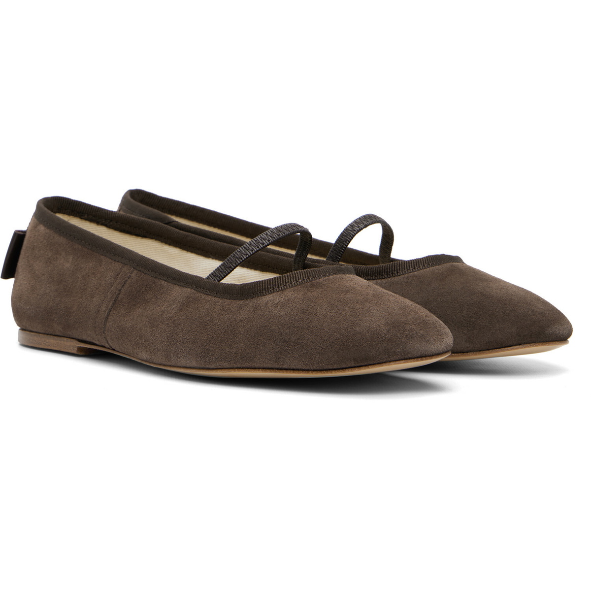 A.P.C. Brown Split Leather Ballerina Flats