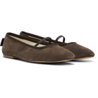 A.P.C. Brown Split Leather Ballerina Flats