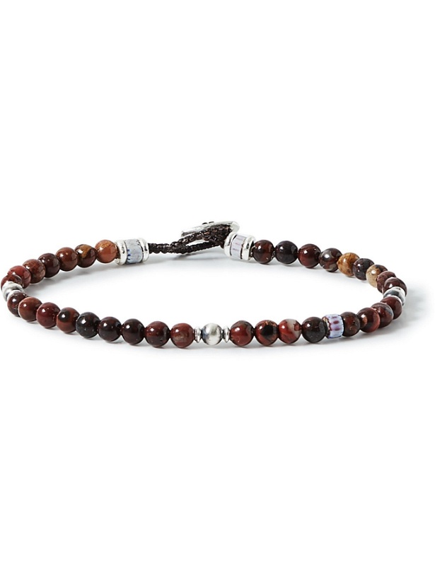 Photo: MIKIA - Kambaba Jasper and Sterling Silver Beaded Bracelet - Red