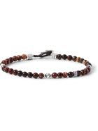 MIKIA - Kambaba Jasper and Sterling Silver Beaded Bracelet - Red