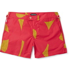 TOM FORD - Slim-Fit Short-Length Printed Swim Shorts - Red