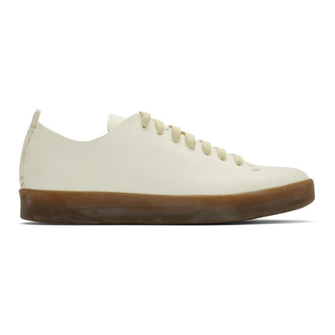 Photo: Feit White Hand-Sewn Latex Low Sneakers