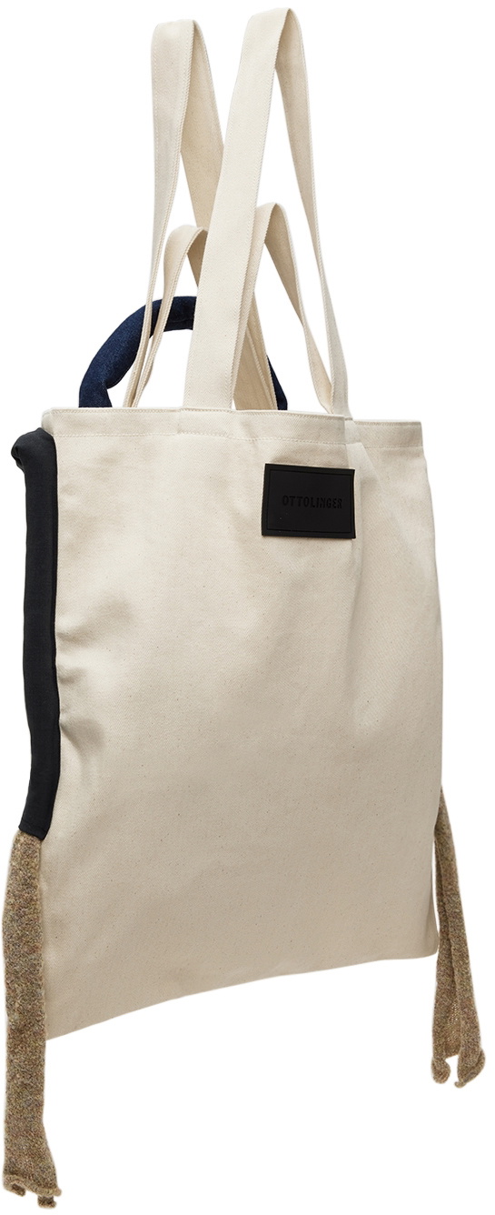 Ottolinger Off-White Denim Puffy String Tote Bag Ottolinger