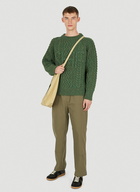 Cable Knit Sweater in Dark Green