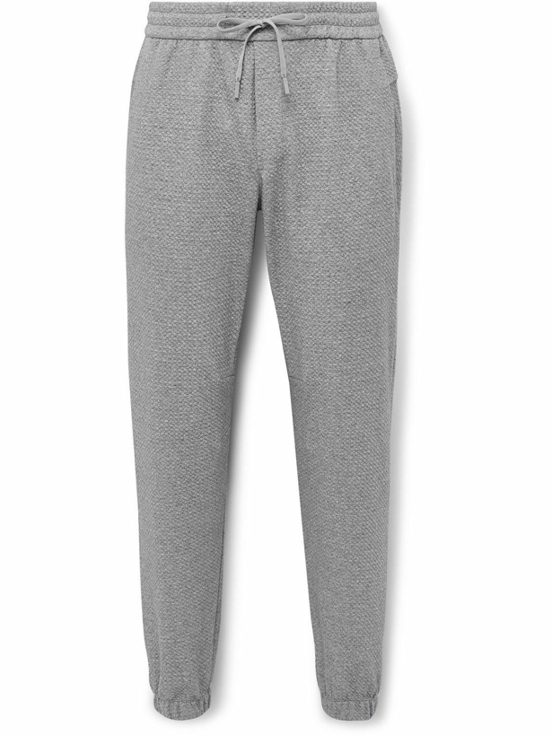 Photo: Lululemon - Straight-Leg Double-Knit Textured Cotton-Blend Jersey Sweatpants - Gray