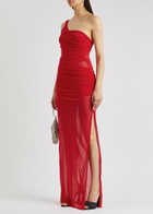 GAUGE81 Moni One-shoulder Tulle Maxi Dress Red