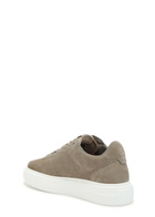 Cleens Court Panelled Suede Sneakers Taupe