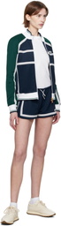 Casablanca Navy & Green Mesh Tape Track Jacket