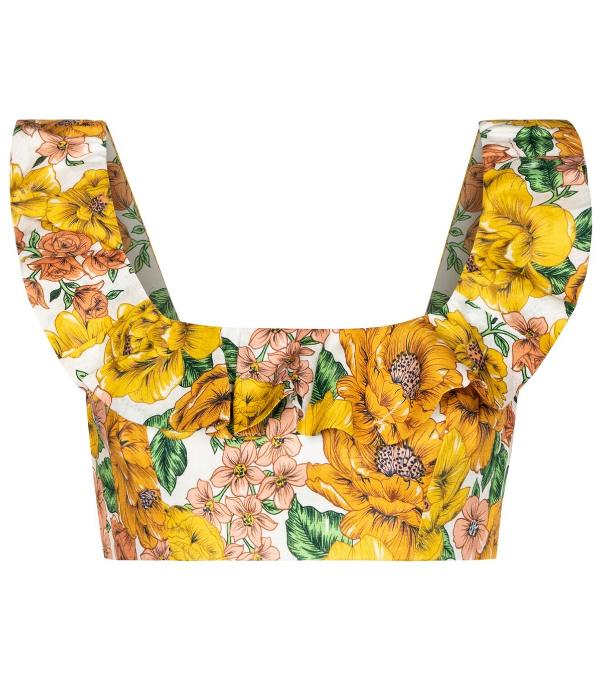 Zimmermann - Poppy floral linen crop top Zimmermann