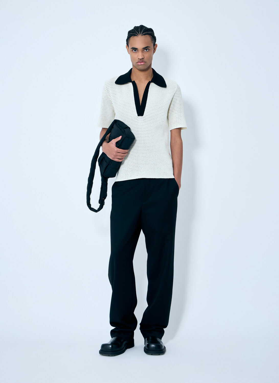 Jil Sander Open-Knit Polo Shirt