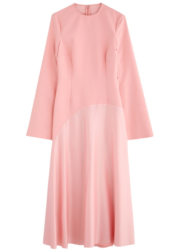Photo: Solace London Gaia Satin and Crepe Midi Dress Light Pink