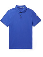 Moncler - Logo-Appliquéd Stretch-Cotton Jersey Polo Shirt - Blue