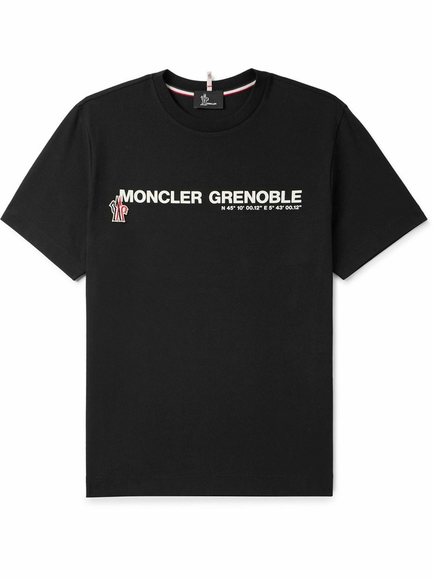 Photo: Moncler Grenoble - Day-Namic Logo-Appliquéd Stretch-Cotton Jersey T-Shirt - Black