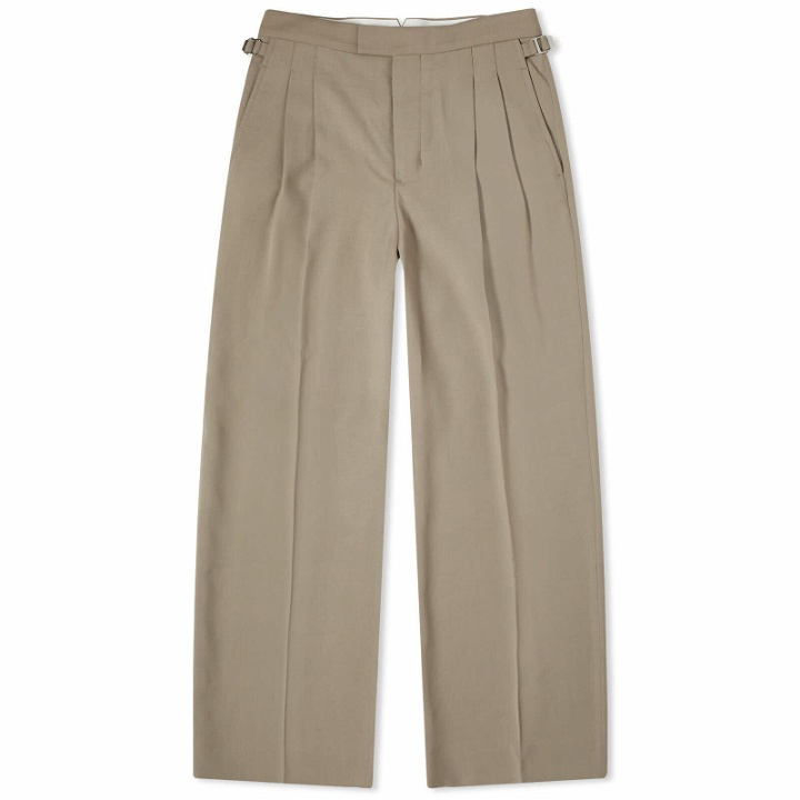 Photo: AMI Paris Women's Large Fit Wide Trousers in Light Taupe