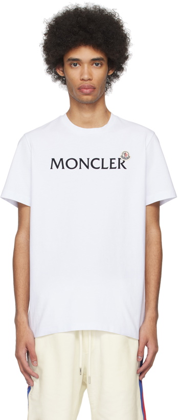 Photo: Moncler White Flocked T-Shirt