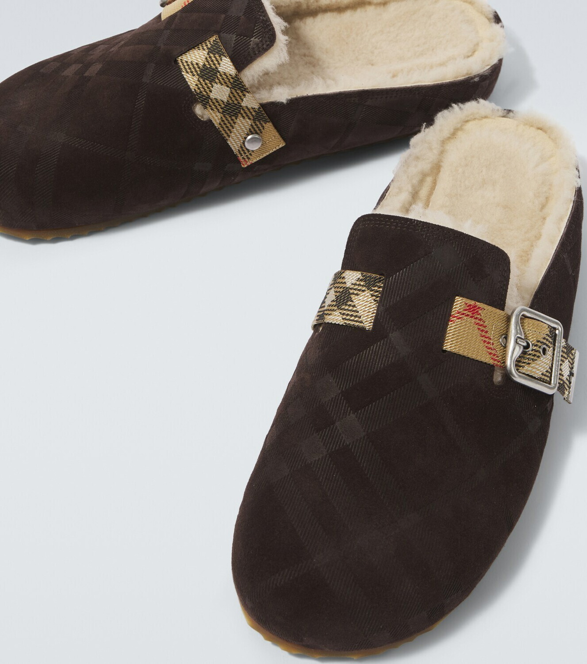 Burberry Urchin shearling-lined suede clogs