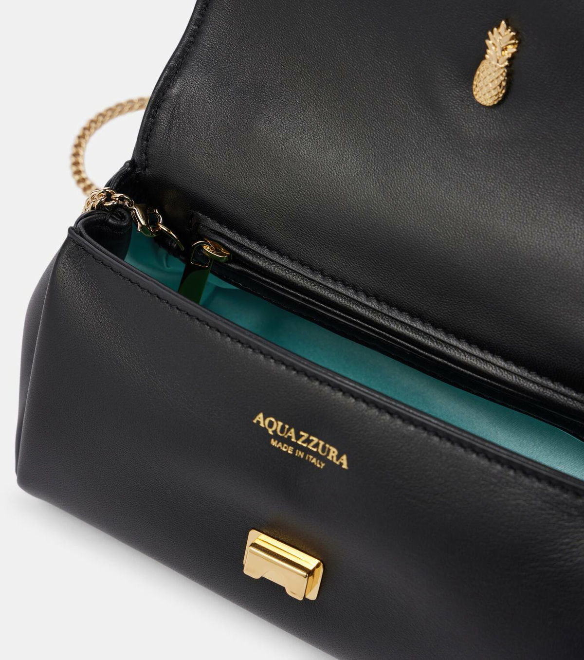 Aquazzura Mini Twist leather clutch