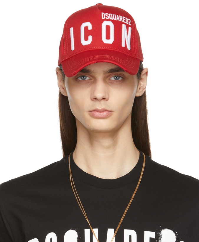 Photo: Dsquared2 Red & White Icon Logo Cap