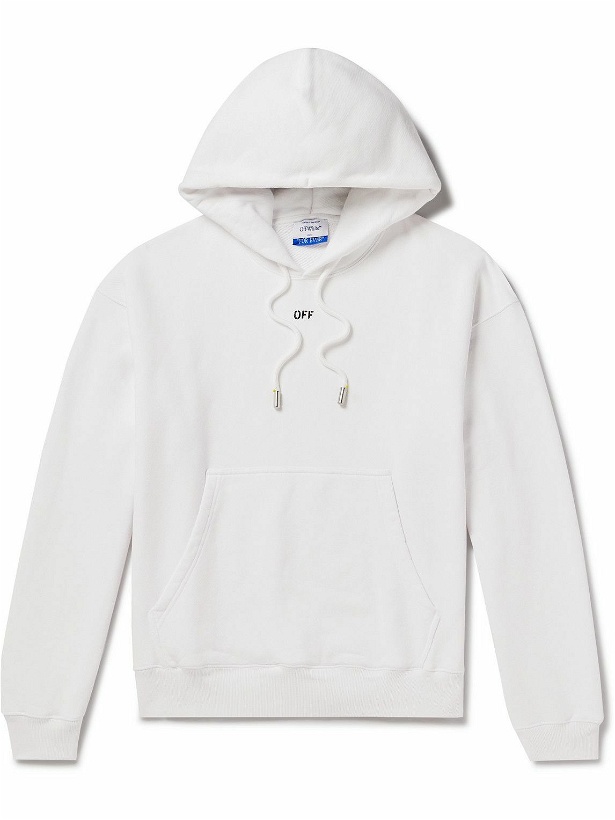Photo: Off-White - Skate Logo-Print Cotton-Jersey Hoodie - White