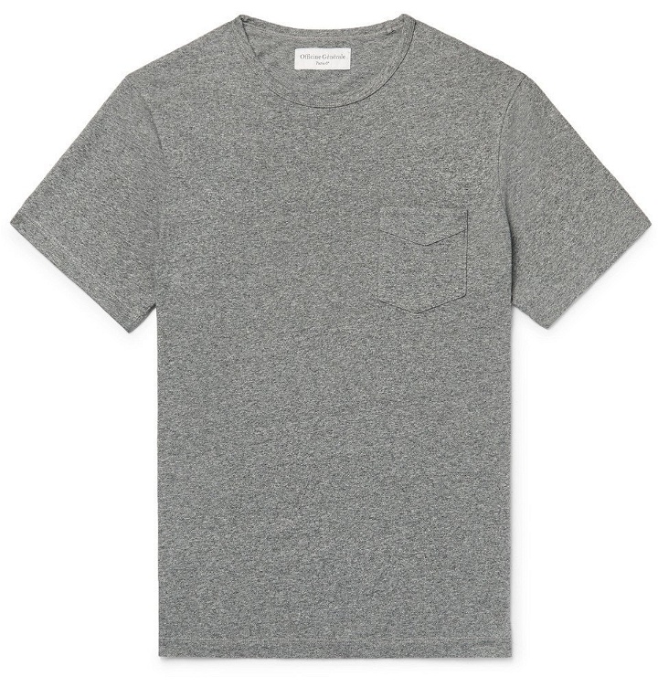 Photo: Officine Generale - Mélange Cotton-Jersey T-Shirt - Men - Gray