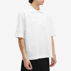 MHL by Margaret Howell Men's Offset Plackett Polo Shirt in White