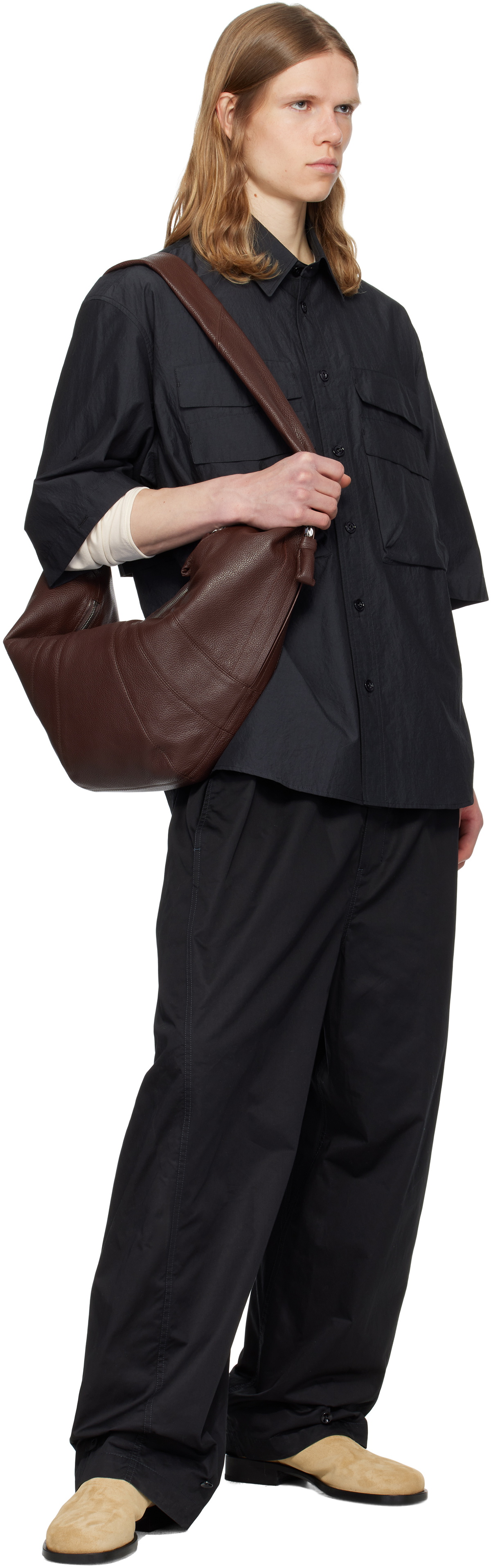 $895 LEMAIRE Beige Soft Workwear men Boots size 45 Lemaire Workwear Boots - Black | Garmentory main image 2