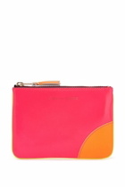 COMME DES GARCONS WALLET portafoglio super fluo giallo in pelle con zip Fluo