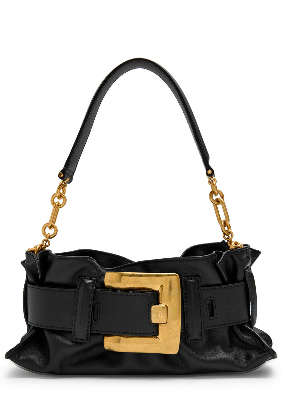 Balmain Emblème Leather Shoulder bag - Black - One Size Balmain