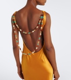 Retrofête Keryn embellished satin gown