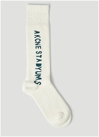 Phonetic Logo Jacquard Socks in White