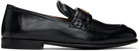 Moschino Black Metal Logo Loafers