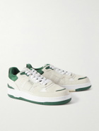 Polo Ralph Lauren - Masters Sport Leather and Satin-Trimmed Suede Sneakers - White