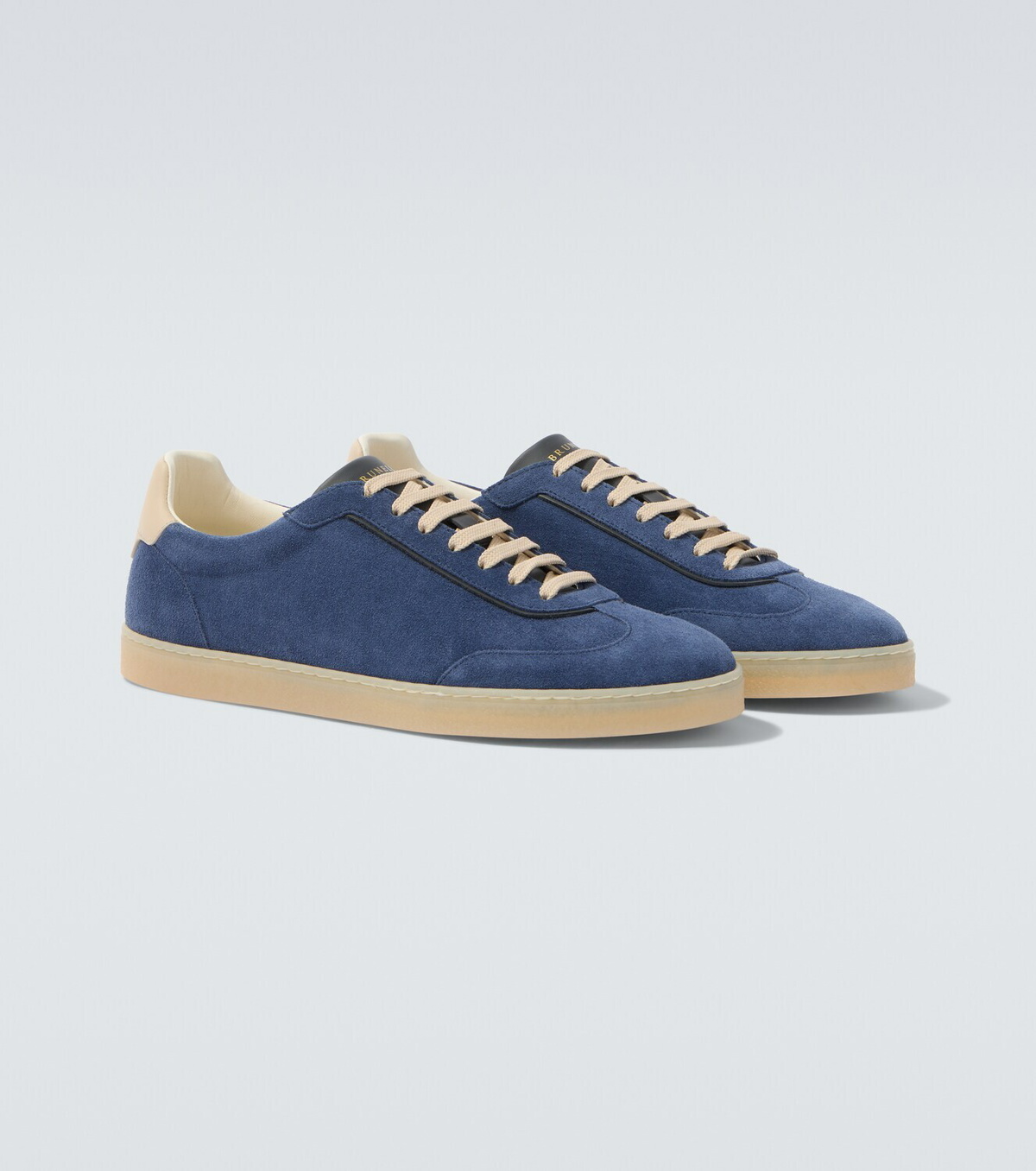 Brunello Cucinelli Leather-trimmed suede sneakers