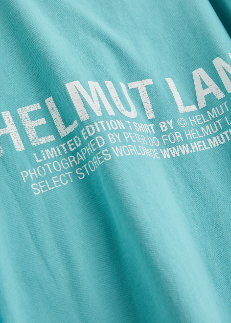 Helmut Lang Postcard Printed Cotton T-shirt Teal