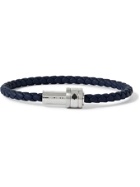 MONTBLANC - Meisterstück Woven Leather and Stainless Steel Bracelet - Blue