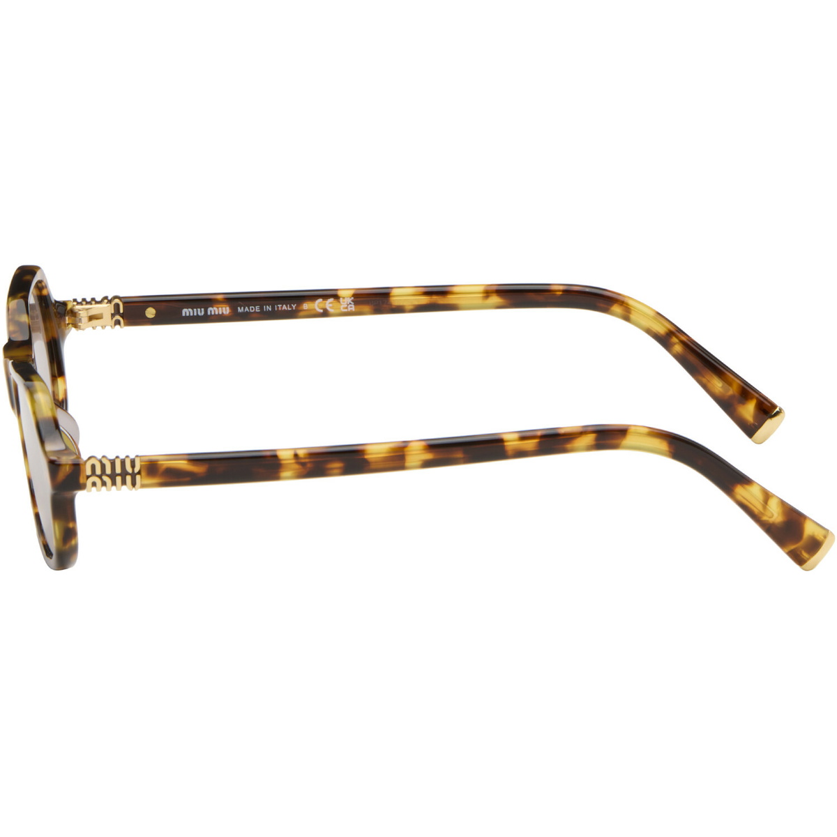 Miu Miu Eyewear Brown Tortoiseshell Rectangular Sunglasses