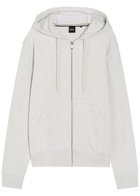 Boss Spence Hooded Cotton Sweatshirt Ecru