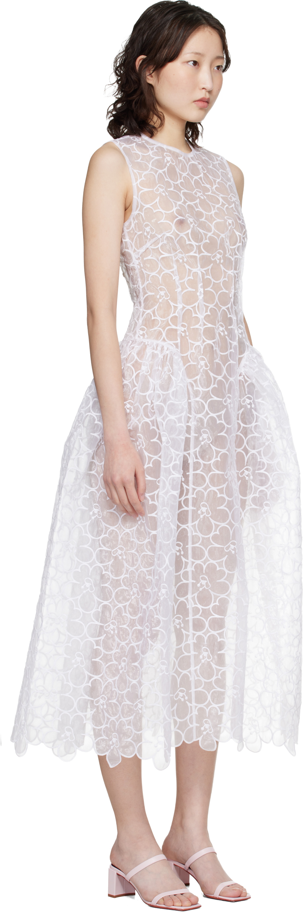Cecilie Bahnsen White CBcate Midi Dress