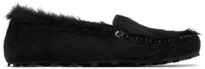 Photo: Marni Black Calf-Hair Moc Loafers